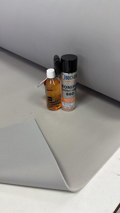 OFERTA - 2m Material plafon textil clasic + 1 buc Bonifix Adeziv Spray + X2 FABRICS&LEATHER - soluție pentru curățarea pielii și reîmprospătarea textilelor auto