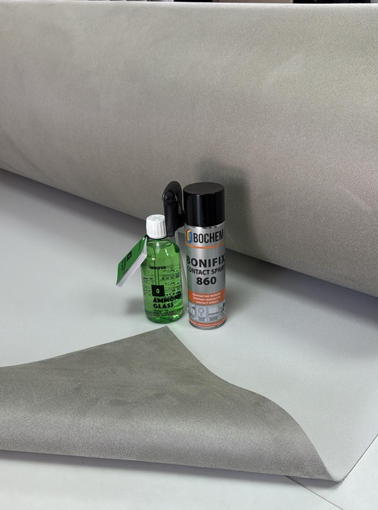 OFERTA -  2m Material  Textil Tip Alcantara + 1 buc Adeziv Bonifix + 0 AMMONIA GLASS CLEANER - soluție pentru curățarea geamurilor auto fără amoniac
