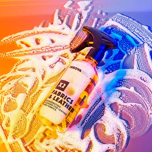 X2 FABRICS&LEATHER - soluție pentru curățarea pielii și reîmprospătarea textilelor auto